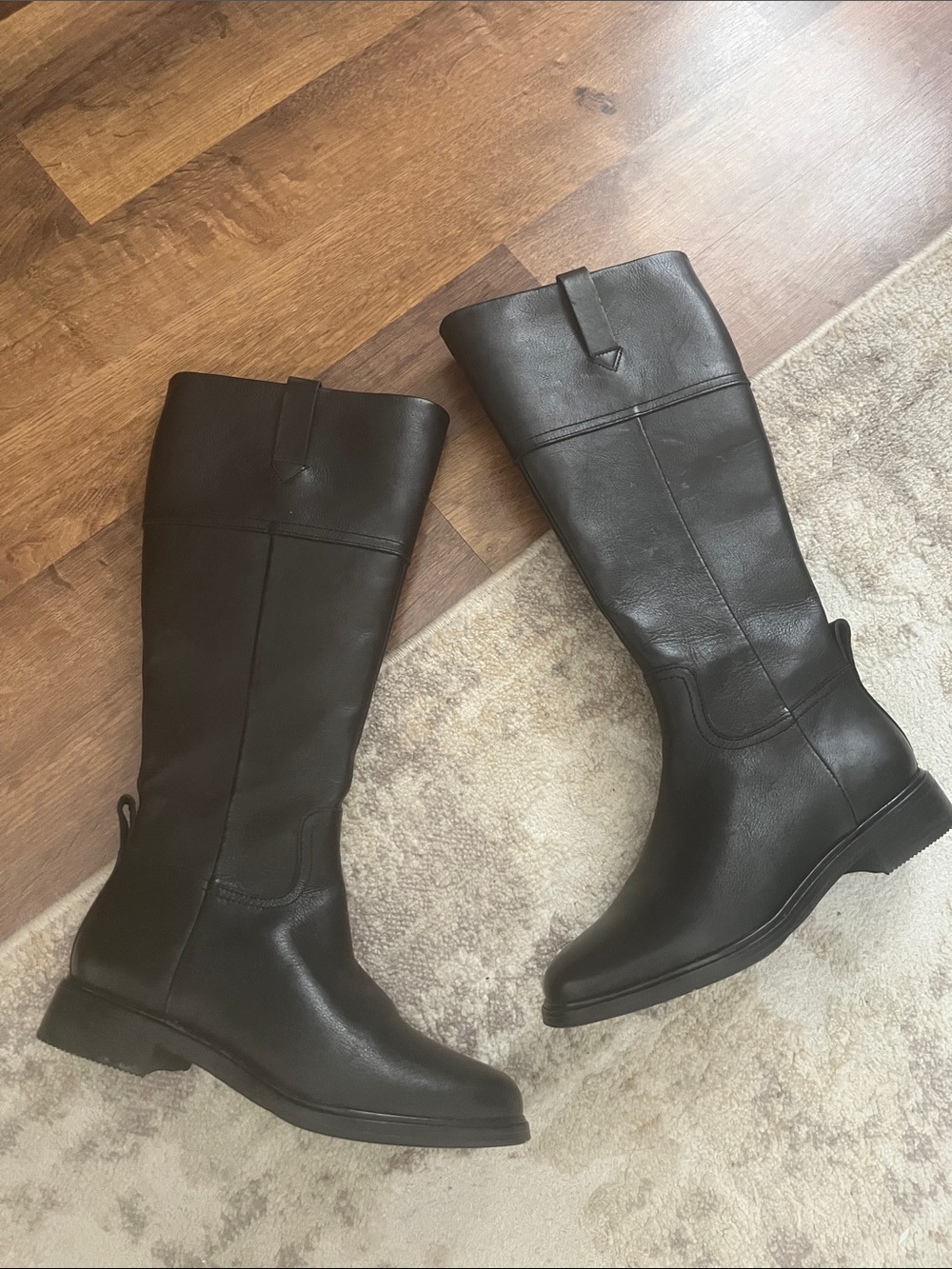 Tall Black Leather Riding Boots Clarks Size 7.5